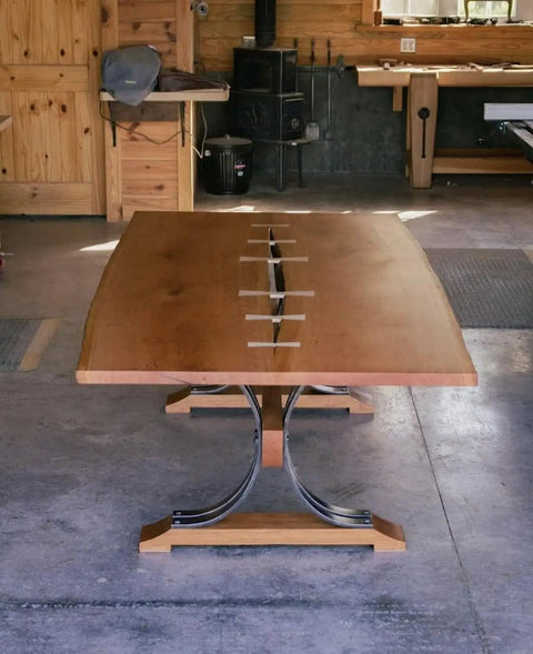Wooden table in workshop finished with 100 Percent Pure Tung Oil Wood Finish For Any Project No VOCs Food Safe FDA Food Contact Safe