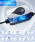SAE J1772 Portable Level 2 EV Charger 32 Amp 90 To 260 Volt 7 KW Wall Connector With NEMA 10 30 Plug showcasing safety features and circuitry.