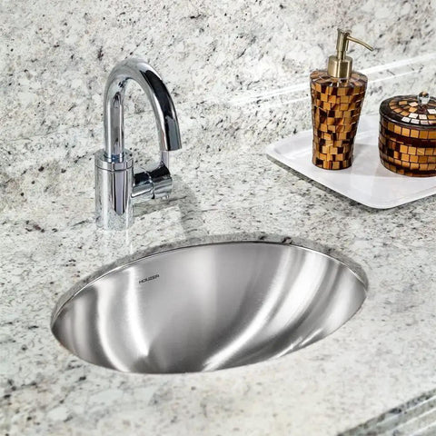 18 Inch Undermount Oval Stainless Steel Bathroom Sink Without Overflow With Optional Grid Drain Built To Last