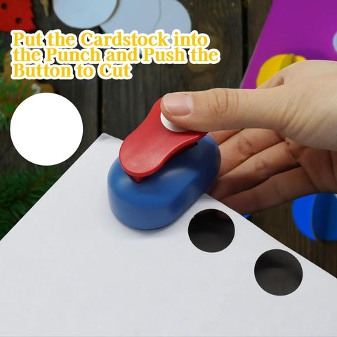 Using Circle Hole Punch 25mm 1 Inch Paper Punch for scrapbooking on white cardstock