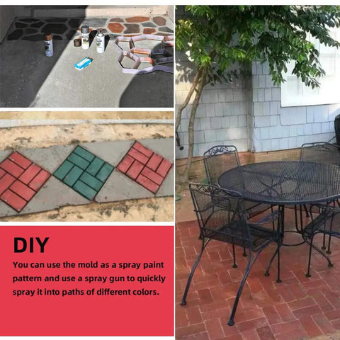 Image showing Reusable Concrete Molds For Walkways And Patios 15.7 By 15.7 By 1.57 Inch Path Maker used for colorful DIY patio design.