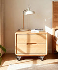 1.5 Inch Rubber Caster Wheels With Brake And Bonus Tools Ultra Smooth Roll Swivel Casters 360 Degree Turning for a nightstand with drawers.