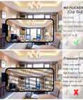 Comparison showing living room lighting with 25 Watt Equivalent A15 E26 LED Bulbs Soft White 2700K Cozy Home Lighting