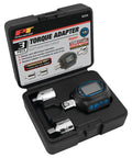 Digital Torque Adapter With 1/2 Inch Drive Includes 3/8 Inch And 1/4 Inch Adapters Rotatable Display 30 To 150 Foot Pound Range