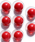 Eight Pack Self Adhesive Red Round Cabinet Knobs Peel And Stick Handles For Glass Doors Refrigerators Cabinets Drawers