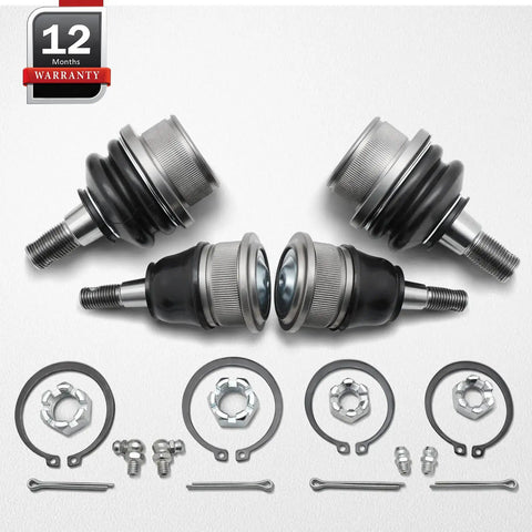 Zinc Nickel Alloy Front Upper And Lower Ball Joints Kit For Chevy Silverado 1500 Suburban 1500 Tahoe Avalanche Express 1500 Escalade 4WD AWD OE Replacement K6540 K6541, four ball joints and hardware