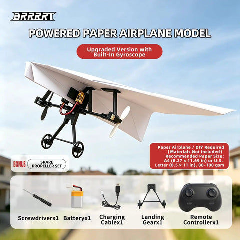 Dope RC Paper Airplane Kit With Gyro Stabilizer And Dual Propellers DIY Remote Control Plane Built For Hobbyists And Beginners