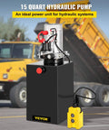 Single Acting 12V DC Hydraulic Pump Power Unit For Dump Trailer, 3.75 Gallon Capacity, Steel Construction, Fast Start, Built Tough