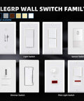 Single Pole Toggle Light Switch 15 Amp 120 Volt Quiet Framed In Wall On Off Replacement Self Grounding UL Listed Glossy White 5 Pack For Residential And Commercial Use Durable Thermoplastic Frame For Easy Install And Long Lasting Performance, white