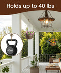 Outdoor porch with Ten Pack Vintage Metal Wall Hooks Set With Bronze Finish, hanging flower baskets, showcasing 40 lb strength