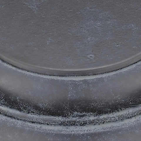Close-up of Black Patina finish on Bartlett Industrial Vintage Vibe Flush Mount Ceiling Light With Caged Diffuser And Exposed Hardware