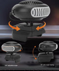 Portable 21V Car Heater And Defroster With 170W Rapid Warm Up Fan, 359° adjustable angle and 70° wide heating.