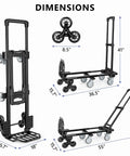 Dimensions of 3 In 1 Convertible Stair Climbing Dolly For Home And Warehouse Use Heavy Duty Dolly Cart With 660 Lbs Capacity