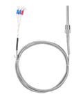 Waterproof 3 Wire RTD PT100 Sensor Probe With Stainless Steel Heavy Duty Construction For PID Controllers, NPT One Quarter Inch Pipe Thread