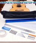All In One Fret Leveling Kit With 18 Inch Beam Notched Ruler Sandpaper 120 1000 Grit Fret Rocker Crowning File And Guitar Setup Tools