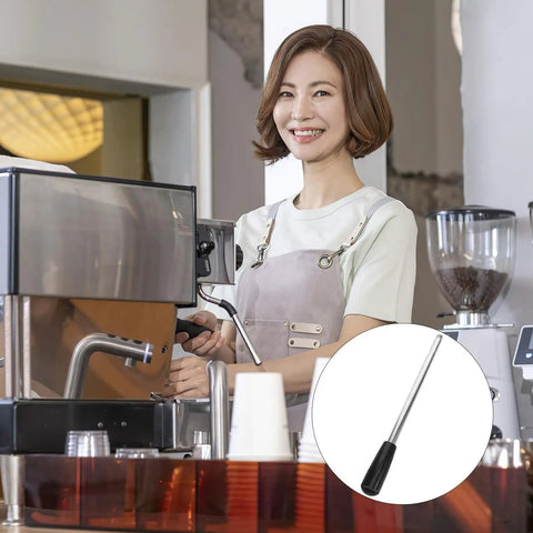 Pro Grade Cup Sealer Lever Handle Accessory For Milk Tea Shops Made Of Plastic And Stainless Steel Easy Install Versatile Sealing Machine Part To Boost Production Efficiency, silver handle shown in cafe use
