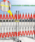 Tough Expandable Metal Barricade And Portable Folding Security Gate For Quick Road Closure Setup Plus Rock Solid Scissor Barrier, showing interlock feature.