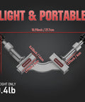 90 Degree Tube Clamp Aluminum Right Angle Corner Clamp for Welding, Woodworking, Diy Projects and Cabinet Making, Heavy Duty Aluminum Alloy Clamp with Anti Slip Teeth for Secure, Precise 90 Degree Angles, dimensions shown, weight labeled 0.4lb