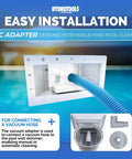 Vacuum hose adapter for easy installation with wide mouth above ground pool skimmer kit.