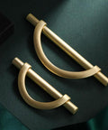Two Super Cool Brushed Gold Half Moon Cabinet Pulls And Drawer Handles Made From Tough Zinc Alloy That Fights Rust And Corrosion