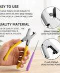 Two Pack 2mm Hole Punch Leather Pliers Set with yellow handle for shoes straps watch bands craft DIY fabric tool compact design