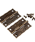 Antique Bronze Box Hinges Set, 10 Iron 36x23mm Decorative Hinges For Jewelry Boxes, Gift Boxes, Wooden Chests, Wine Boxes, Dollhouses Easy Install