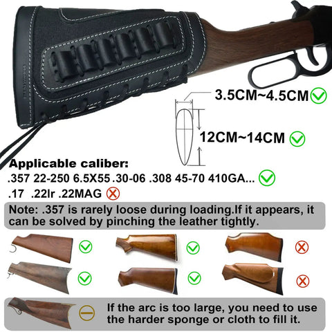 Rugged Leather Canvas Buttstock With Shell Holder Sling for rifles, showcasing black waxed canvas and leather finishing.