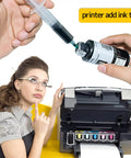 Pro Grade Glue Applicator Syringe Set With Blunt Tip Needles And Caps For Liquid Glue Ink Perfume Lip Gloss Making in use with printer ink