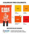 Two Pack Fire Blanket 40 By 40 Inches For Kitchen And Home Emergency Fire Suppression Fiberglass Fabric Heat Shield Safe, orange storage pouch.