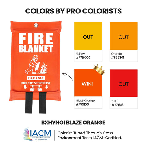 Two Pack Fire Blanket 40 By 40 Inches For Kitchen And Home Emergency Fire Suppression Fiberglass Fabric Heat Shield Safe, orange storage pouch.