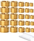 Brass Pipe Plug Set 25 Pieces Pro Grade Internal Hex Thread NPT Fittings In 1/8, 1/4, 3/8, 1/2, 3/4 Inch Sizes
