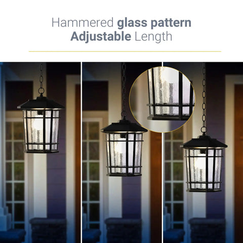 Outdoor LED Pendant Light 3000K Warm 800 Lumens Farmhouse Porch Hanging Fixture With Industrial Open Frame Vintage Loft Vibe Exterior Light Retro Ceiling Pendant For Porch