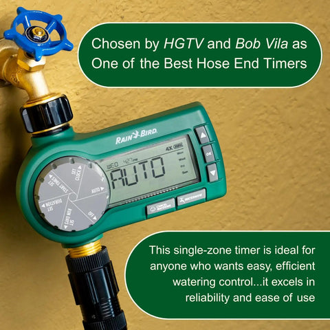 Premium Digital Hose End Timer Controller For One Zone Sprinklers, Battery Operated, Brass Inlet And Outlet, 7 Day Scheduling