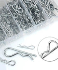 R Clip Hairpin Style Cotter Pin Kit With 300 To 400 Pieces Heavy Duty Steel Wave Shape Split Clips in packaging