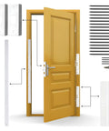Door Armor Max Single Door Security Kit Reinforcement For Jamb Frame And Hinges Five Piece Lock Security System White