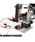 Kickass Pro Series Bench Belt Sander And Knife Grinder With Variable Speed Control and detachable workbench for convenience.