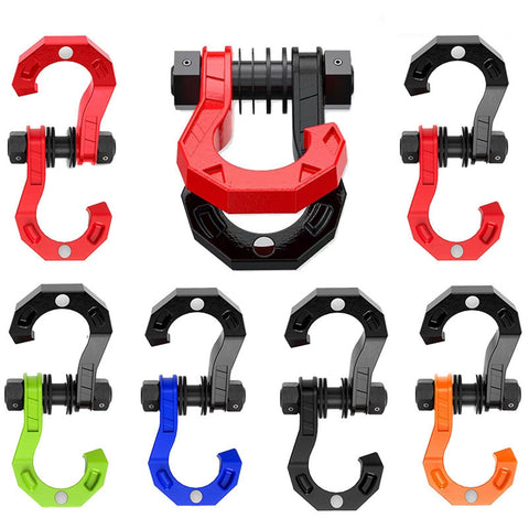 Nine Three Quarter Inch D Ring Split Shackle Beefy Carbon Steel Heavy Duty Towing Winch Shackle For Vehicle Recovery And Trailers