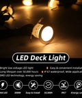 Recessed LED Deck Light Kit 16 Pack IP67 Waterproof Outdoor Landscape Lighting showcasing warm white illumination and features.
