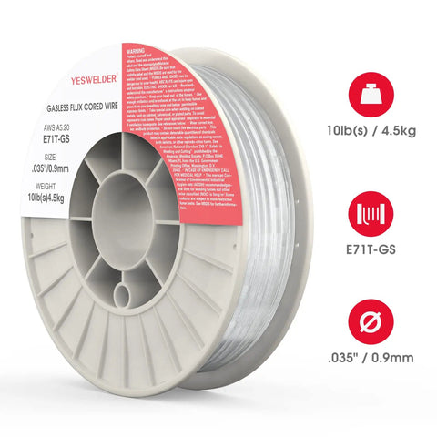 Smooth As Butter Self Shielding Flux Core Mig Wire E71t Gs For Mild Carbon Steel All Position High Feed Rate Clean Beads No Gas Hassle Rock Solid Performance 10 lb spool .035 inch diameter