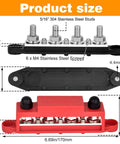 Heavy Duty 250A Power Distribution Block Pair With Thick Copper Busbar Terminal Strips For 12V Marine Boat Truck Car Audio Systems dimensions and specifications