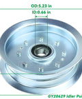 Dual Idler Pulley Kit GY22172 and GY20629 for John Deere D140 L130 Mower, showing GY20629 size dimensions
