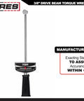 3/8-Inch Drive Beam Torque Wrench 0-800 Inch-Pounds And 0-90 Newton Meters with handle and scale display