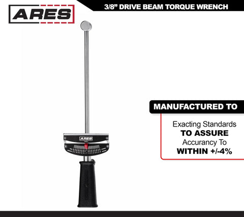 3/8-Inch Drive Beam Torque Wrench 0-800 Inch-Pounds And 0-90 Newton Meters with handle and scale display
