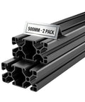 Two Pack 4080 Aluminum Extrusion Profile 19.69 Inch 500 Mm T Slot European Standard Anodized Linear Rail High Strength Extruded Aluminum Rail For 3D Printer Parts And CNC DIY Workbench Black, 500mm 2-pack rails