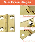 8 Pack 1 Inch Mini Solid Brass Butt Hinges for Small Cabinets Boxes Drawers and Gates with Mounting Screws DIY Friendly