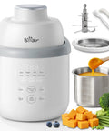 All-In-One Baby Food Maker Steamer And Blender For Kid-Friendly Homemade Meals with accessories and cooked food example