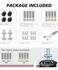 Easy Peasy Height Adjustment Solid As A Rock Heavy Duty Swivel Casters Set Of Four Adjustable Workbench Stem Wheels With Ratchet Handle Top Shelf Industrial Grade Equipment Leveler Half Inch M12 Threads 4400 Pound Capacity Max, includes leveling casters, rods, nuts, screws.