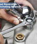 18mm Metric Ratchet Wrench End Head 72 Tooth Ratcheting Gear Spanner Built From High Carbon Steel With Chrome Finish in Use