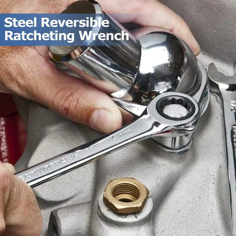 18mm Metric Ratchet Wrench End Head 72 Tooth Ratcheting Gear Spanner Built From High Carbon Steel With Chrome Finish in Use