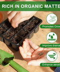 Person using Ready To Grow Seed Starter Soil Mix 1 Qt For Germination And Early Growth Loamy Well Drained Compost Blend Ideal For Veggies, Flowers And Houseplants Now in seed tray.